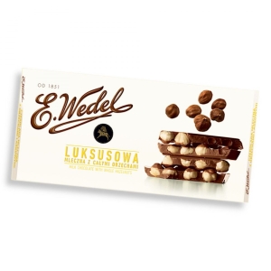 Czek. 100g LUKSUSOWA z orzechami/MILK CHOC.WITH WHOLE HAZELNUT(12/cs)
