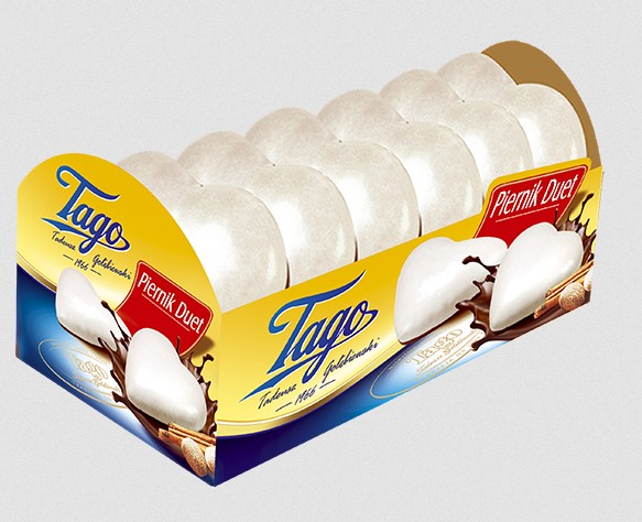 Piernik DUET/ Gingerbread Hearts with white glaze 190g (6/cs) 