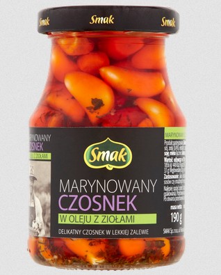 Czosnek w oleju z ziołami (czerwony) /  Marinated Garlic in Oil with Herbs (red)