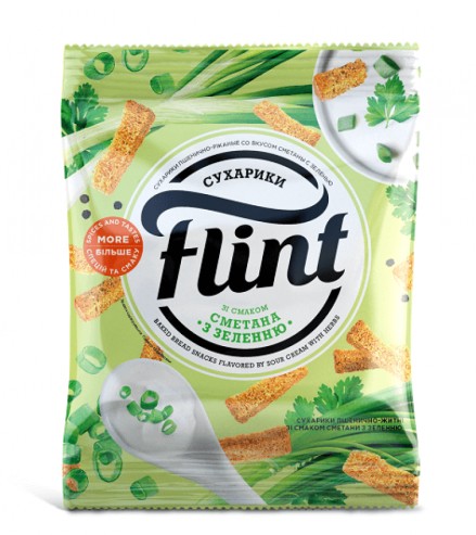 Sucharki Pszenno-Zytnie o smaku smietany z ziolami / Wheat-Rye Croutons with sour cream and greens 70g (65/cs)