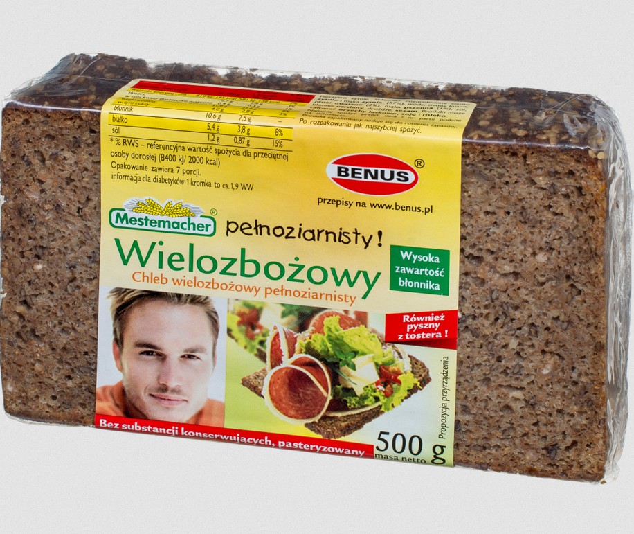 Chleb zytni krojony wielozbozowy / Multigrain whole rye bread 500g  (033EX)  (12/cs)