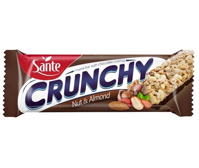 Crunchy bar  nut-almond chocolate coated 40g