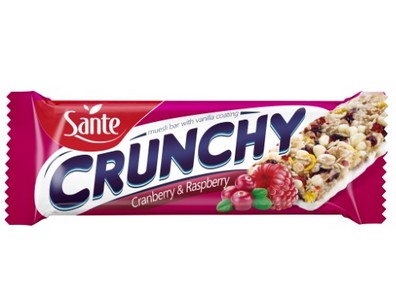 Crunchy bar cranberry-raspberry with vanilla coating 40g