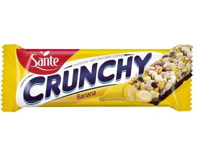 Crunchy bar with bananas and chocolate coating 40g