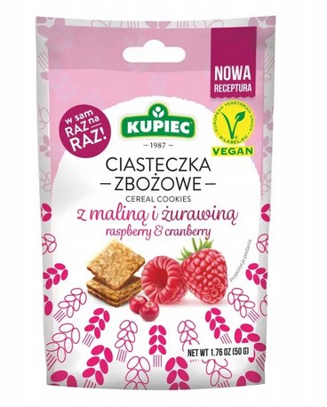 Ciasteczka zbożowe z maliną i żurawiną  / Mini bites raspberries and cranberry 50g