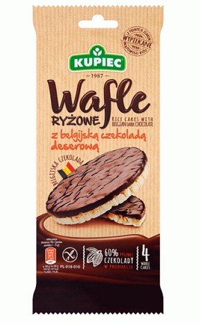 Wafle  ryzowe w czekoladzie deserowej / Rice cakes with dark chocolate 60 g 