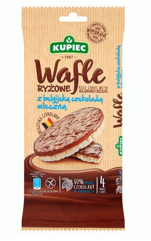 Wafle  ryzowe w czekoladzie mlecznej / Rice cakes with milk chocolate 60 g 