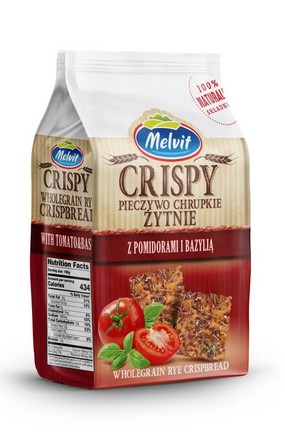 Pieczywo chrupkie Zytnie z pomidorami i bazylia / Wholegrain Rye Crispy Bread 150g