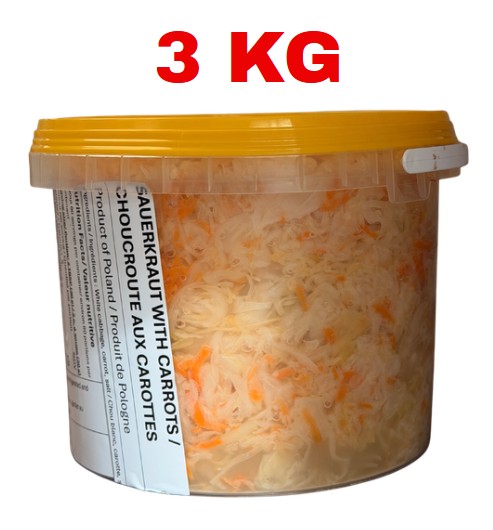Kapusta kiszona  z marchewka w wiaderku / Sauerkraut with carrot  in a bucket 3 KG