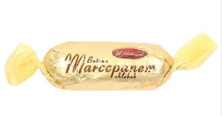 Baton z marcepanem chlebek w czekoladzie /Marzipan bar chocolate bread 70g (25/cs)