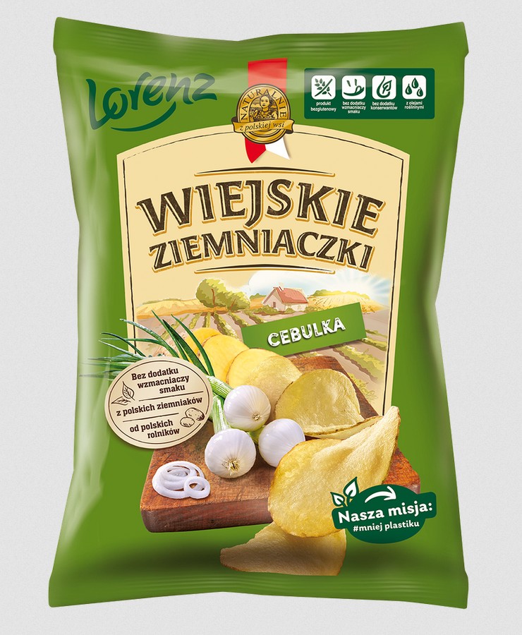 Chips Wiejskie Ziemniaczki Cebulka / Chips Onion 130g (10/cs)