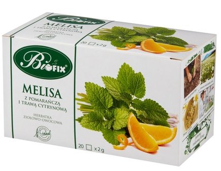 Herbata ziolowo-owocowa Melisa z pomarancza / Herbal tea Lemon balm with orange 2g*20 (10/cs)