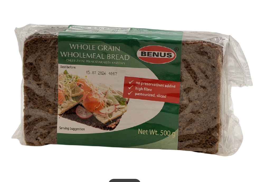 Chleb razowy pelnoziarnisty / Wholemeal whole grain bread 500g (032)