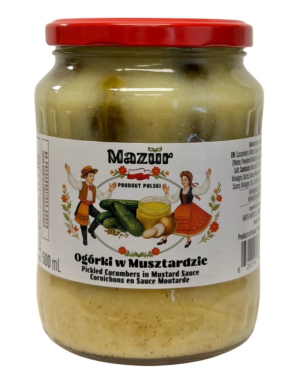 Pickled cucumbers in mustard sauce / Ogorki konserwowe z musztardzie  500 ML